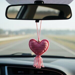 Heart decor, hanging decor, car charm, rear view mirror charm, car accessories